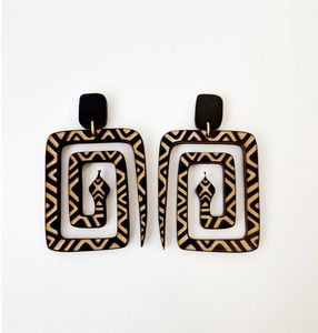 Boucles d'oreilles pendantes africaines en bois pour femme, faites à la main, personnalisées, légères, pour fêtes, usage quotidien et occasions festives, bijoux fantaisie - Product Image 2