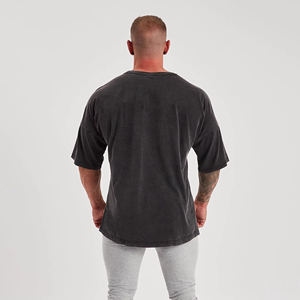 Camiseta de Hombre de la Mejor Calidad, Lavada con Ácido, Tela Elástica de Algodón Suave, para Usar en Todas las Estaciones, Fabricante de Marca Privada OEM - Product Image 5