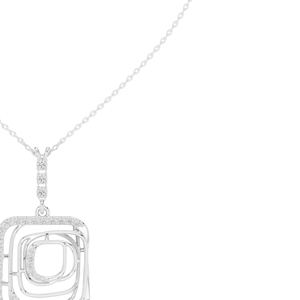 Collier pendentif en moissanite plaqué argent, chaîne à maillons carrés en spirale creuse pour femmes et hommes - Product Image 4