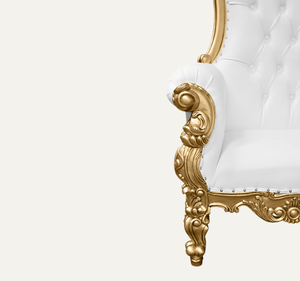 เก้าอี้บัลลังก์ไม้เนื้อแข็งสีขาวแบบดั้งเดิม แข็งแรงทนทาน เหมาะสำหรับงานแต่งงาน ห้องนั่งเล่น อพาร์ตเมนต์ เฟอร์นิเจอร์ตกแต่ง - Product Image 4