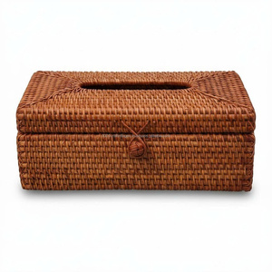 Natural Tissue Box for Bathroom and Living Space Wholesale Made from Sustainable Natural <b>Materials</b> Vietnam - Product Image 6