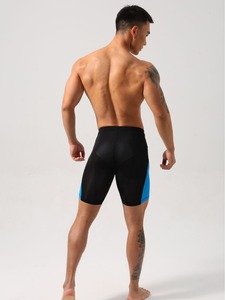<b>Men</b> High Waist Compression <b>Shorts</b> <b>White</b> Breathable Sporty Panelled Design Elastic Waist Gym Fitness Workout Athletic Wear - Product Image 4