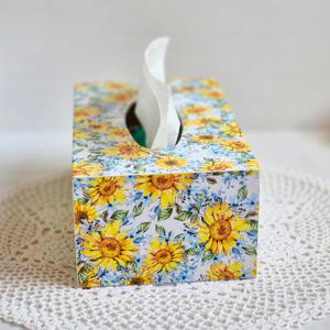 Boîte à mouchoirs en bois imprimée, best-seller, pour hôtels et spas de luxe, vente en gros - Product Image 4