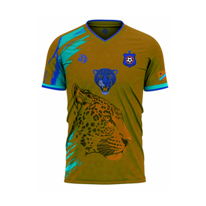 Camiseta de Fútbol RDC con Estampado de Leopardo, Manga Corta, Cuello en V, Diseño Sublimado, para Adultos, Ligera - Product Image 2