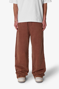 Men's Brown Corduroy Casual <b>Pants</b> Elastic Waist Side Pockets Midweight Breathable Autumn Wear - Product Image 5
