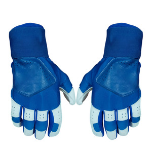 Gants de frappe en cuir bleu respirants avec fermeture auto-agrippante unisexe pour adultes, entraînement, ambidextres, doigts entiers - Product Image 3