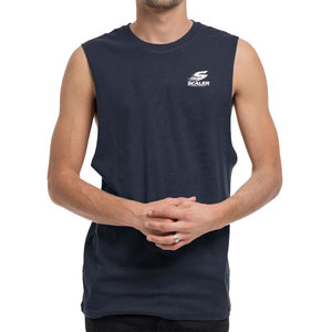 Quick Dry Breathable Crew Neck Polyester/Cotton <b>Men</b> Gym <b>Singlet</b> Sleeveless Workout Top <b>for</b> Running Cardio Training Fitness - Product Image 1