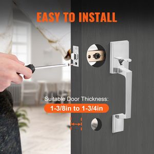 Juego de Manijas Cuadradas Ajustables de Níquel Satinado para Puerta de Entrada sin Cerradura para Herrajes de Ventana - Product Image 4
