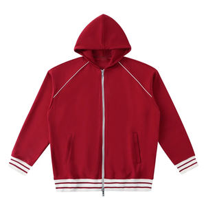 Trendy <b>Men's</b> Heavyweight Cotton Hoodie Custom <b>Zipper</b> <b>Cardigan</b> Solid Pattern Versatile Sweatshirt for Winter Printed Logo - Product Image 5