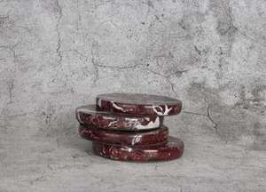 Gabriella Red Round Marble <b>Coaster</b> <b>Set</b> With Waterproof Flamed Surface Design and Natural For Gift Purpose - Product Image 6