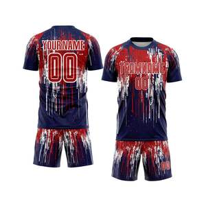 Maillot de football de haute qualité imprimé par sublimation avec short pour les entraînements des clubs sportifs et les tournois en plein air - Product Image 1