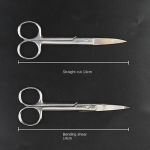 Ciseaux chirurgicaux professionnels en acier inoxydable 304 de 14 cm, courbés, pour cuticules, ongles, sourcils, poils du nez, accessoires de manucure et de maquillage - Product Image 3