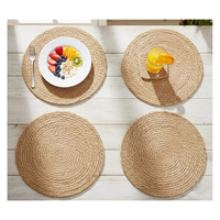 Set de table en jute tressé fait main, forme fleur, vintage, écologique et unique, pour mariages et fêtes, tapis et sous-plats naturels, en carton