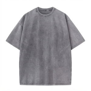 T-shirts 100 % coton pour hommes, délavés à l'acide, confortables, nouveau design, séchage rapide, t-shirts délavés à l'acide, nouveau design, t-shirt uni pour hommes - Product Image 2