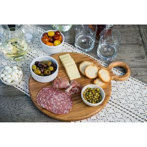 Planche à découper ronde artisanale en bois - Non toxique, facile à nettoyer, compatible lave-vaisselle - Product Image 1