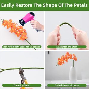 กิ่งกล้วยไม้ฟาแลนนอปซิส THAF-015 สัมผัสนุ่มเหมือนจริง กลีบดอกทำจากยางลาเท็กซ์ เหมาะสำหรับตกแต่งบ้าน สำนักงานอย่างมีระดับ และงานหรูหรา - Product Image 5