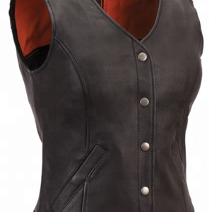 Gilet de cowboy western en cuir véritable marron pour homme, style vintage personnalisé, veste sans manches, vêtement d'extérieur pour motard, vente en gros - Product Image 5
