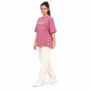 T-shirt décontracté pour femme en coton peigné 100% de qualité supérieure, coupe régulière, 165g, manches courtes, col avec logo brodé personnalisé - Product Image 3
