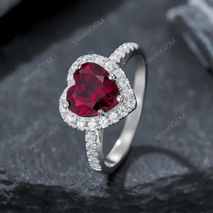 Anillo de Corazón con Piedra en Forma de Corazón, Joyería Linda y Dulce Más Duradera para Mujer, Anillos de Compromiso de Corazón para Mujer - Product Image 2