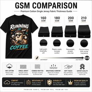 Camiseta Negra de Manga Larga para Hombre con Estampado de Dibujos Animados de Café y Ritmo al Correr, Cuello Redondo, Ajuste Holgado Casual, 100% Algodón - Product Image 5
