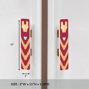 Poignées de tiroir décoratives en bois d'acacia pour enfants, poignées de commode Ironman pour chambre d'enfant, poignées de porte pour enfants, vente en gros - Product Image 3