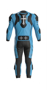Traje de cuero prémium para hombre, mono de moto de una pieza para carreras con protectores, ideal para el día de pista, con joroba - Product Image 2