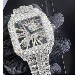 Montre tendance sertie de diamants de laboratoire incolores pour hommes, qualité supérieure, prix de gros - Product Image 4