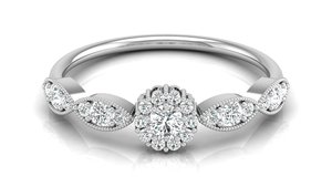 Anillo de Diamante Cultivado en Laboratorio Personalizado, Chapado en Oro de 10K, 14K, 18K, Anillo Solitario de Media Eternidad, Diseño Hecho a Mano, Proveedor de Anillos de Oro Sólido - Product Image 3