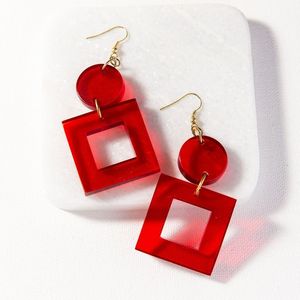 Hot Trendy Resin Hoops Earring For Gift Event Festive Glossy Finished Fashion Statement Acrylic Jewelry Boho Resin <b>Accessory</b> - Product Image 5