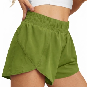 Shorts d'été décontractés pour femmes en tissu de coton doux, avec taille élastique et coupe confortable, en tissu tricoté coloré - Product Image 1