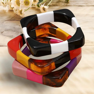 <b>Resin</b> Fashion Bracelet For Women Elegant Jewelry Collection Premium Handmade <b>Resin</b> Bangles For Women Luxury Style - Product Image 1