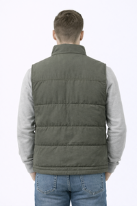 Chaleco Cargo sin Mangas para Hombre, Color Verde Oliva, con Múltiples Bolsillos y Cierre, para Invierno, Viajes al Aire Libre y Comodidad en Capas - Product Image 3