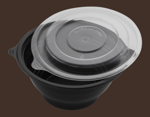 Tazón de Plástico Negro Biodegradable, Libre de BPA, Desechable y Reutilizable, con Tapa Transparente Ventilada, Apto para Microondas, para Pizza, Picnic y Comida para Llevar - Product Image 4