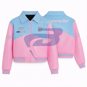 Chaqueta de Carreras Gamma Phi Delta GPD Sorority con Cierre de Cremallera, Chaqueta de Carreras Personalizada con Patrón de Llamas de Algodón de Alta Calidad - Product Image 1