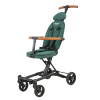 Poussette bébé compacte et légère de luxe, convertible, 4 en 1, cadre en alliage d'aluminium, tissu PU, portable, pliable facilement, 0-36 mois