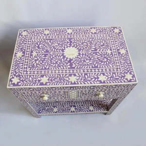 Modern Iron and Resin Bone Inlay Handcrafted Home <b>Stool</b> and Ottoman for Living Room Hotel or Apartment - Product Image 6