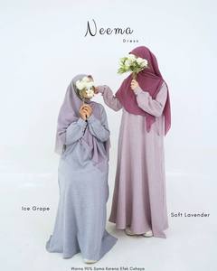 Conjunto de Abaya, Neema, Bufanda y Chal para Uso Diario, Elegante, Casual, Moderno, Vestido Largo a Cuadros con Cierre de Cremallera para Mujeres Musulmanas, ODM, Superventas - Product Image 3