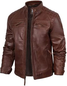 Blouson universitaire chaud pour homme, col décontracté, fermeture éclair, épais, avec empiècements en cuir et patchwork, rembourré, coupe-vent, teint uni - Product Image 1