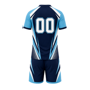 Uniforme de Voleibol Sublimado Azul Cielo Marino, Conjunto de Camiseta Deportiva de Manga Corta y Pantalones Cortos, Ropa Deportiva para Equipos, Entrenamiento y Partidos - Product Image 3