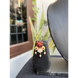 Juego de gargantilla con diseño de flor rosa Jaal Puwai, hecho a mano en la India, con base de latón chapado en oro, para mujeres, joyería étnica para bodas. - Product Image 4