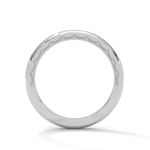 White Gold Wedding <b>Ring</b> Diamond Accent Band <b>Wave</b> Edge Fine Jewelry for Women - Product Image 3