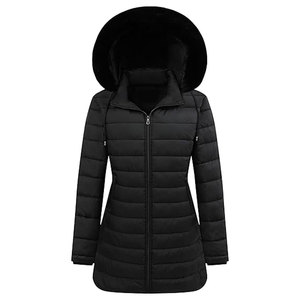 Abrigo Acolchado Largo Impermeable para Mujer con Capucha, Grueso y Aislado, para Senderismo al Aire Libre, Nieve y Viento, Parka de Algodón de Secado Rápido - Product Image 1