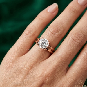 Bague de fiançailles Lumera Fine Jewellery, diamant de laboratoire D VVS2 taille brillant, certifié IGI, plaqué or 18 carats, luxe pour femme - Product Image 6