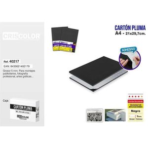 Criscolor Carton Pluma A4 21x29.7cm Nero 5mm Adesivo - Product Image 1