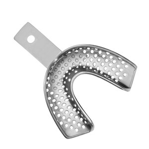 Premium Quality Dental Impression Tray with Edge L3 Perforated Lower Size M Stainless Steel Reusable Autoclavable Orthodontic - Product Image 4