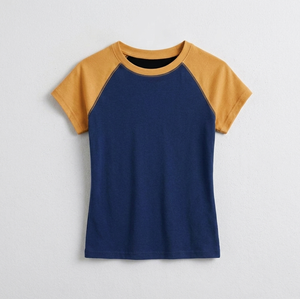 Camiseta de Mujer de Última Moda, Diseño Nuevo, Precio Bajo, Patrón Sólido, Alta Calidad, Manga Corta, Antiarrugas, Servicio OEM - Product Image 4