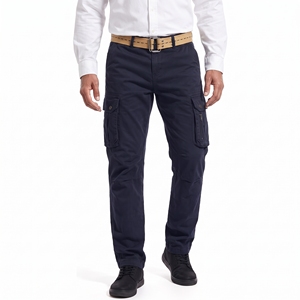Pantalones Cargo Casuales Azul Marino para Hombre, Cierre de Cremallera, Múltiples Bolsillos, Nuevos, Elegantes y Cómodos para el Trabajo - Product Image 2