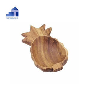 Wooden <b>Pineapple</b> Plate Natural Wood Decorative Utensil Hand Wash Only Made in Vietnam - Product Image 1