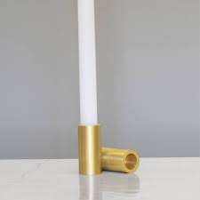 Support de bougie minimaliste en métal doré pour mariages, événements festifs, support de bougie en fer artisanal de luxe pour la décoration de la maison, sur table - Product Image 4