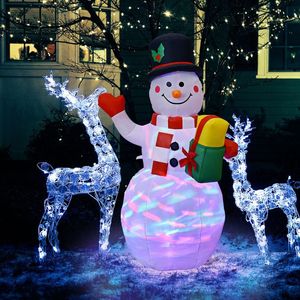 Pupazzo di Neve Gonfiabile Alto 1,5 Metri con Luci LED Colorate Integrate per Decorazioni Natalizie da Esterno - Product Image 2